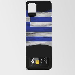 Greece flag brush stroke, national flag Android Card Case