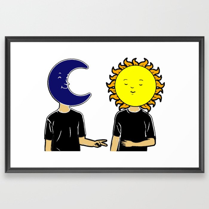 Sun and moon Framed Art Print