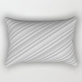 [ Thumbnail: Light Gray and Dark Gray Colored Lines Pattern Rectangular Pillow ]