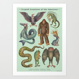 Cryptids of the Americas Art Print