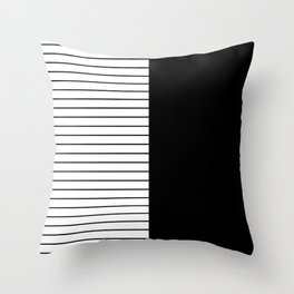 Striped Solid Black Throw Pillow