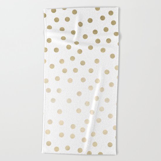Stylish Gold Polka Dots Beach Towel