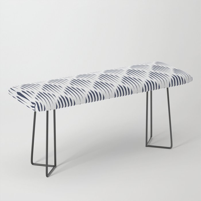 Navy Blue Abstract Pattern Bench