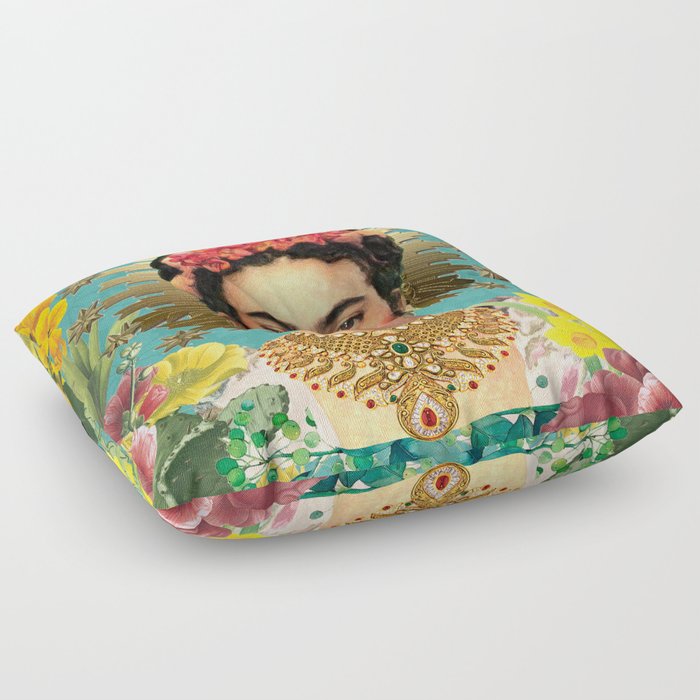 Frida Kahlo Crown & Bubble Gum Floor Pillow