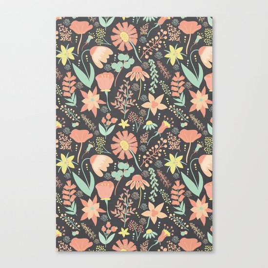 Peachy Keen Wildflowers Canvas Print