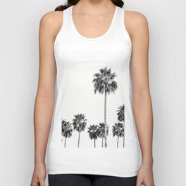 Los Angeles Palm Trees - Black and White Photography Unisex Tank Top