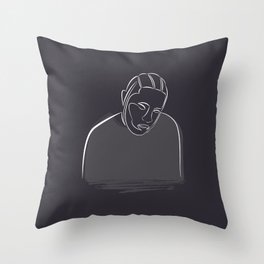 Kendrick Lamar portrait (white on black) Throw Pillow