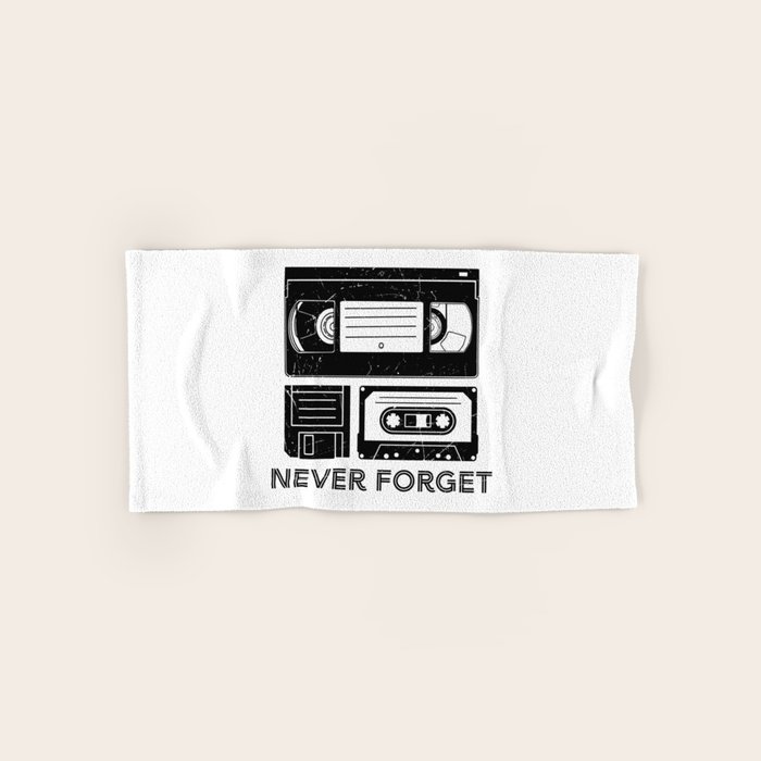 Never VHS Cassette Floppy Funny Hand & Bath Towel by