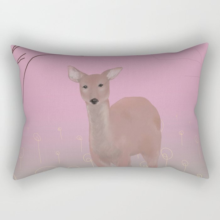 Deer in the Bliss World Rectangular Pillow
