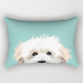 Golden Doodle pet portrait art print and dog gifts Rectangular Pillow