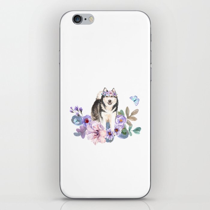 Flower and Dog iPhone Skin