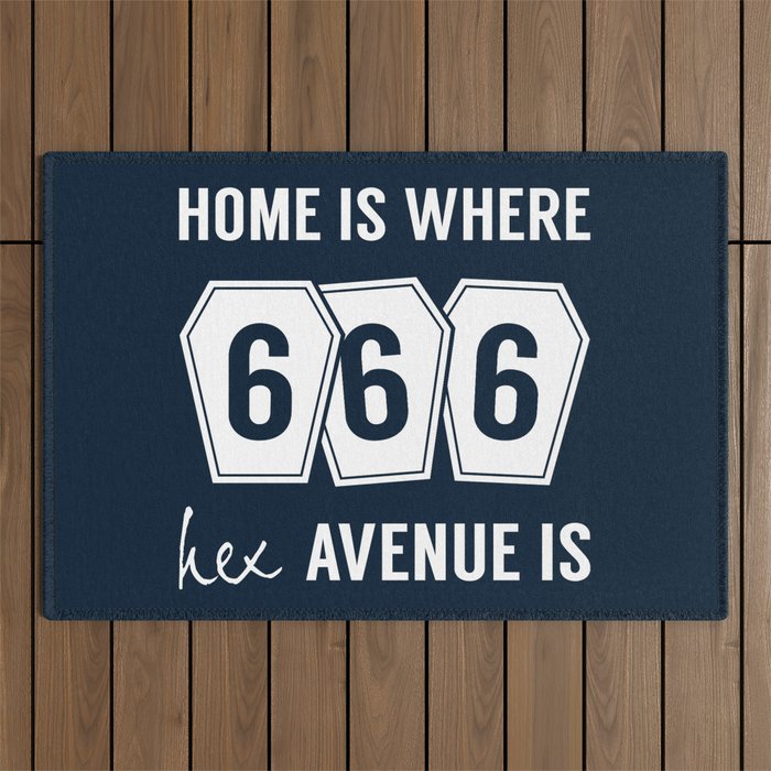 666 Hex Avenue Home - Blue Outdoor Rug