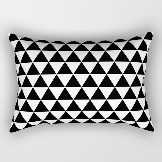 Triangles (Black/White) Rectangular Pillow