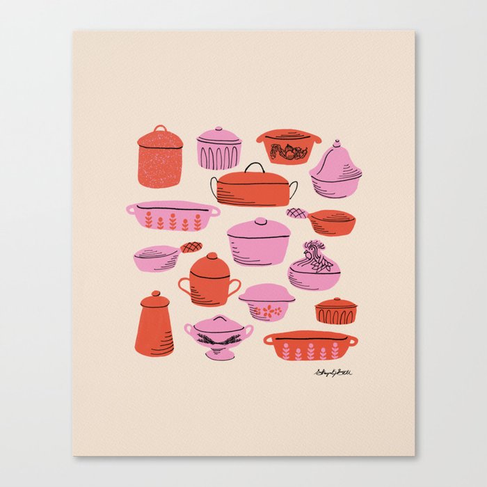 Hot Dish Kitchen Decor Canvas Print