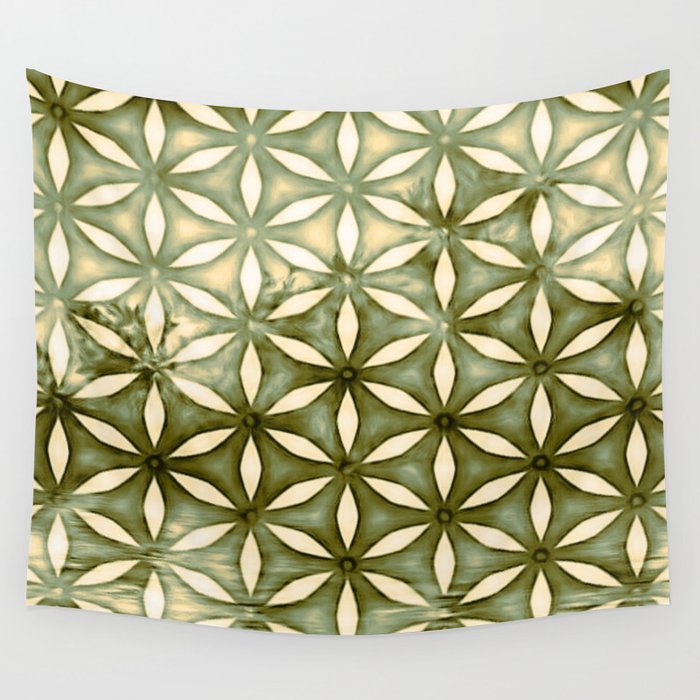 Abstract Lake Forest Green Wall Tapestry