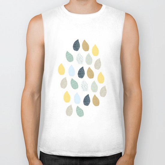 rain drops pattern Biker Tank