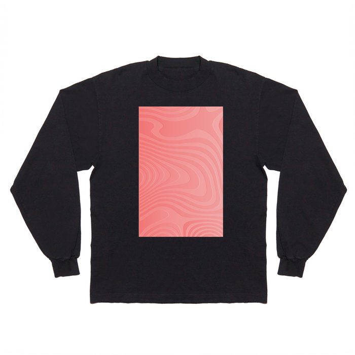 Pink Color Zebra Line Pattern Long Sleeve T Shirt