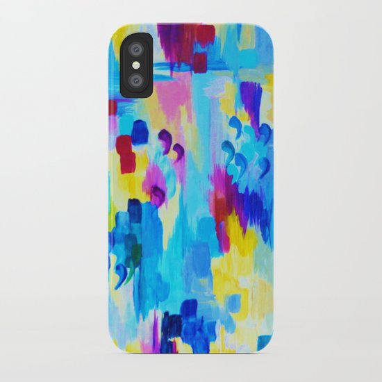 DONT QUOTE ME, Revisited - Bold Colorful Blue Pink Abstract Acrylic Painting Gift Art Home Decor iPhone Case