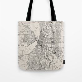 USA - Salem - City Map - Black and White Tote Bag