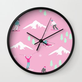 Lady Skiers Wall Clock