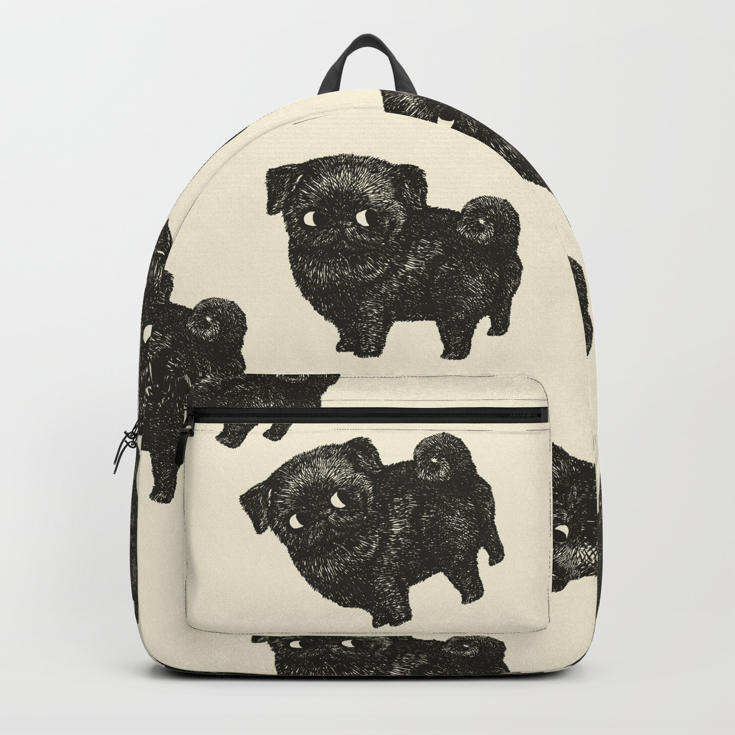 black pug backpack