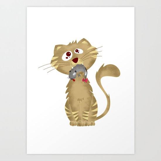 Cat Gift Art Print