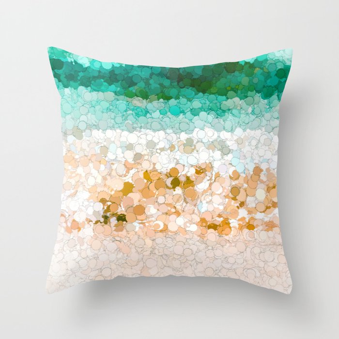On the beach abstract painting Throw Pillow