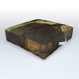 Rocky scene with trees vintage Outdoor Floor Cushion