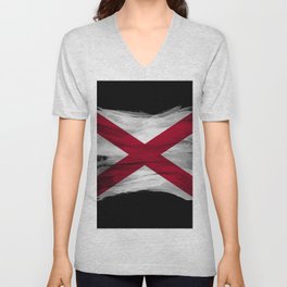 Alabama state flag brush stroke V Neck T Shirt