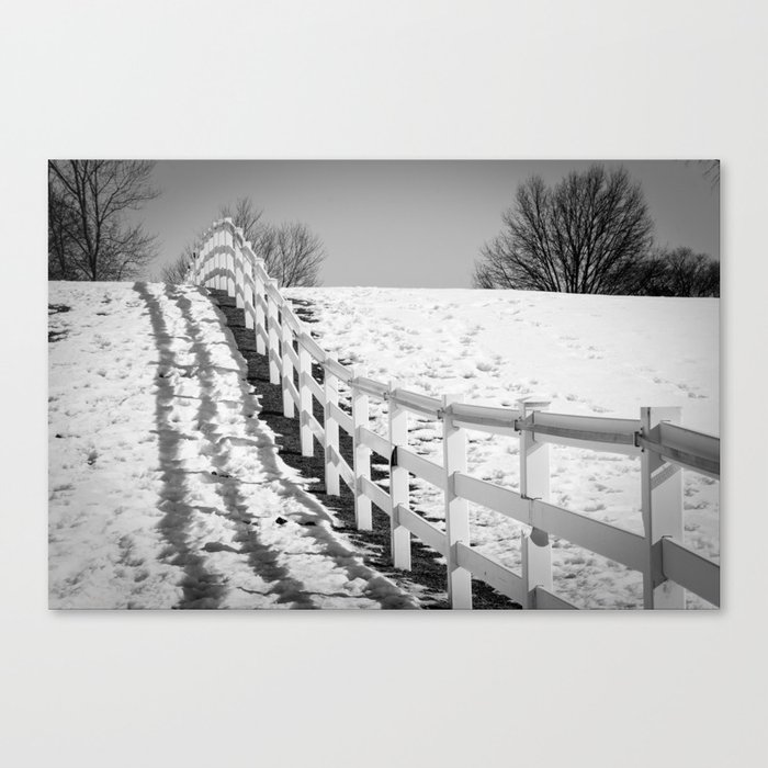 Endless Fences Black & White Rural Landscape Photo #society6 #decor #buyart Canvas Print