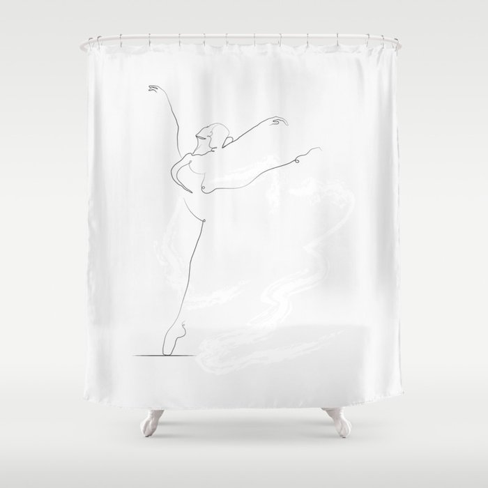 'ESSENCE', Dancer Line Drawing Shower Curtain