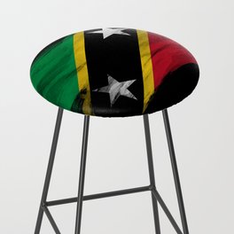 Saint Kitts and Nevis flag brush stroke, national flag Bar Stool