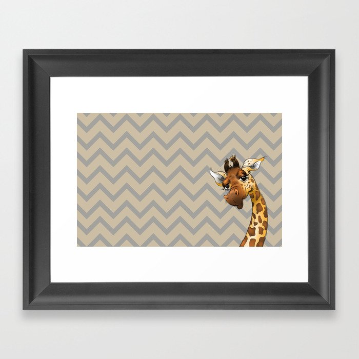 Chevron Giraffe! Framed Art Print