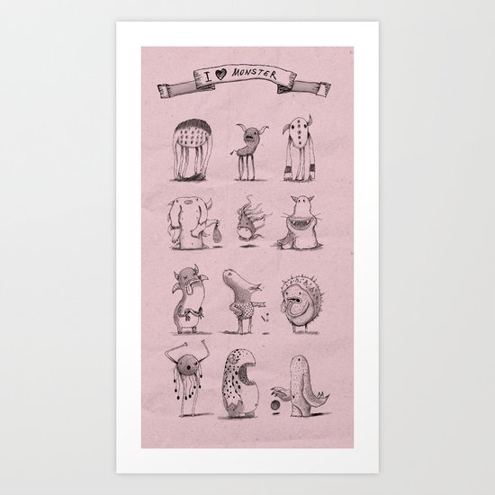 I love monster 2 Art Print