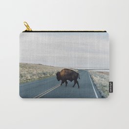 Buffalo Crossing Carry-All Pouch | Photo, Curated, Buffalo, Animalphotography, Adventure, Nature, Wanderlust, Bisonphotograph, Naturephotography, America 