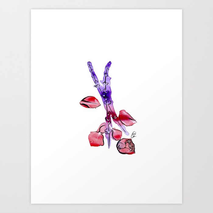 Lavender & Rose Petal Art Print