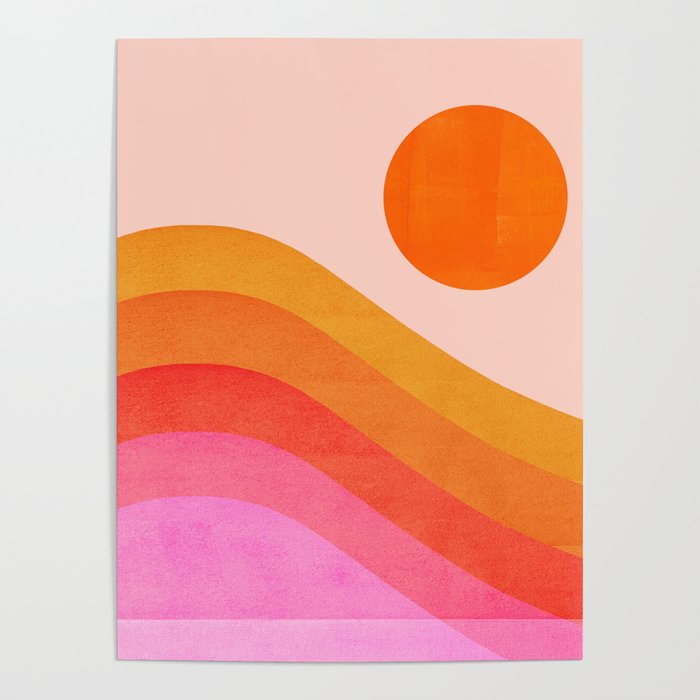 Abstraction_SUNSET_OCEAN_COLOR_POP_ART_Minimalism_009D Poster