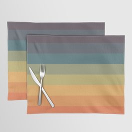 Colorful Retro Striped Rainbow Placemat