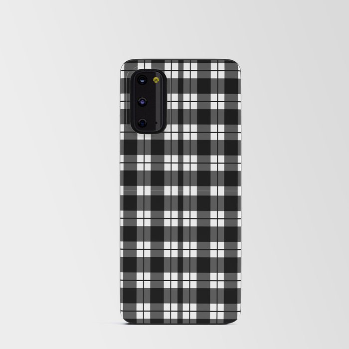 Black and White Tartan Android Card Case