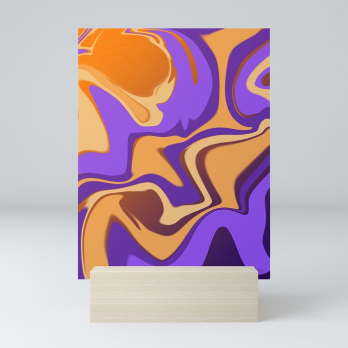 Purple Marble Design Mini Art Print