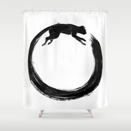 Sumie Enso Cat Shower Curtain