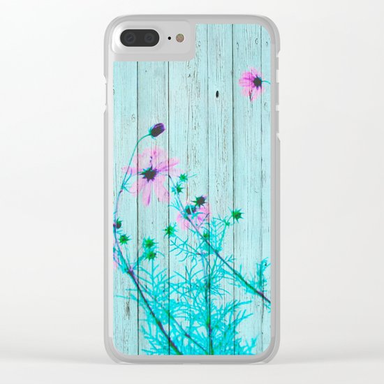 Sweet Flowers on Wood 03 Clear iPhone Case