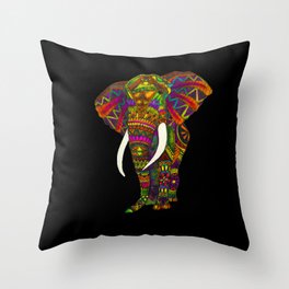 Elephant Kaleidoscope - Watercolor Throw Pillow