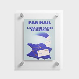 Vintage style French Mail Advert Art Print Floating Acrylic Print