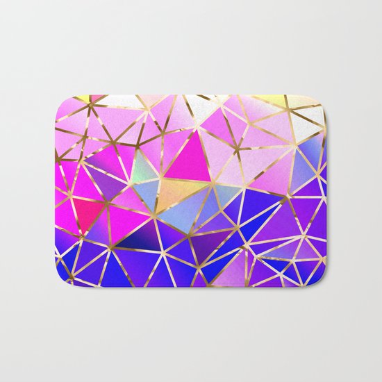 Rainbow Geometric pattern #8 Bath Mat
