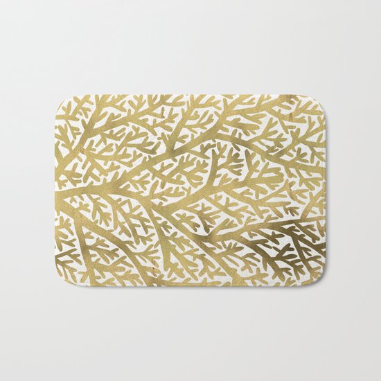 Gold Fan Coral Bath Mat