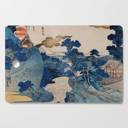 Cottages On Cliffs Traditional Japanese Landscape Cutting Board