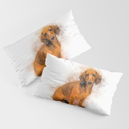Dachshund  Pillow Sham | Hound, Illustration, Design, Dog, Small, Doggy, Canine, Breed, Painting, Mammal 
