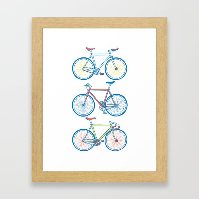 Bike, bike & bike Framed Art Print