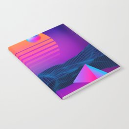 Neon sunset, geometric figures Notebook